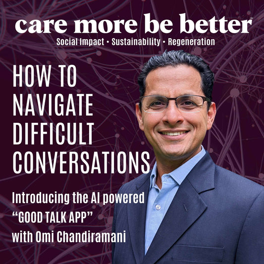 Omi Charindramani picutred with the episode art: How To Navigate Difficult Conversations