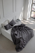 Load image into Gallery viewer, Linen duvet cover in Charcoal by AmourLinen
