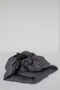 Load image into Gallery viewer, Linen fitted sheet in Charcoal by AmourLinen
