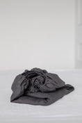 Load image into Gallery viewer, Linen fitted sheet in Charcoal by AmourLinen
