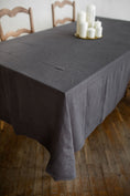 Load image into Gallery viewer, Linen tablecloth in Charcoal by AmourLinen
