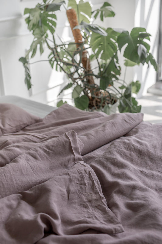 Linen duvet cover in Rosy Brown by AmourLinen