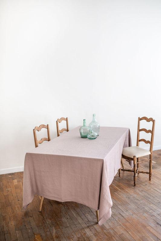 Linen tablecloth in Rosy Brown by AmourLinen