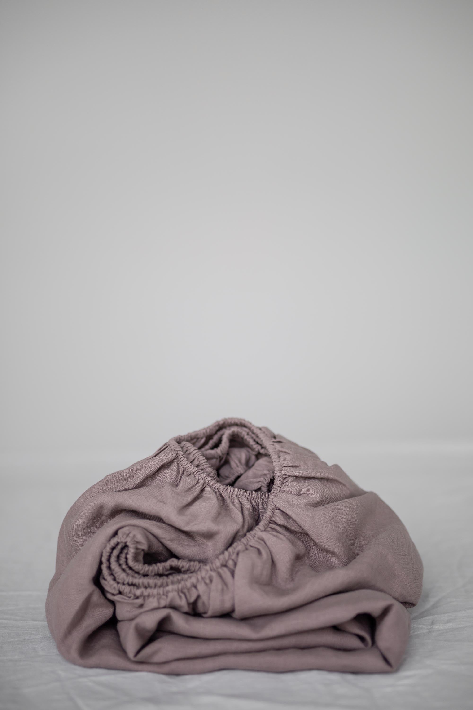 Linen fitted sheet in Rosy Brown by AmourLinen