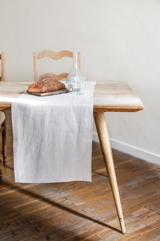 Linen table runner in Cream by AmourLinen