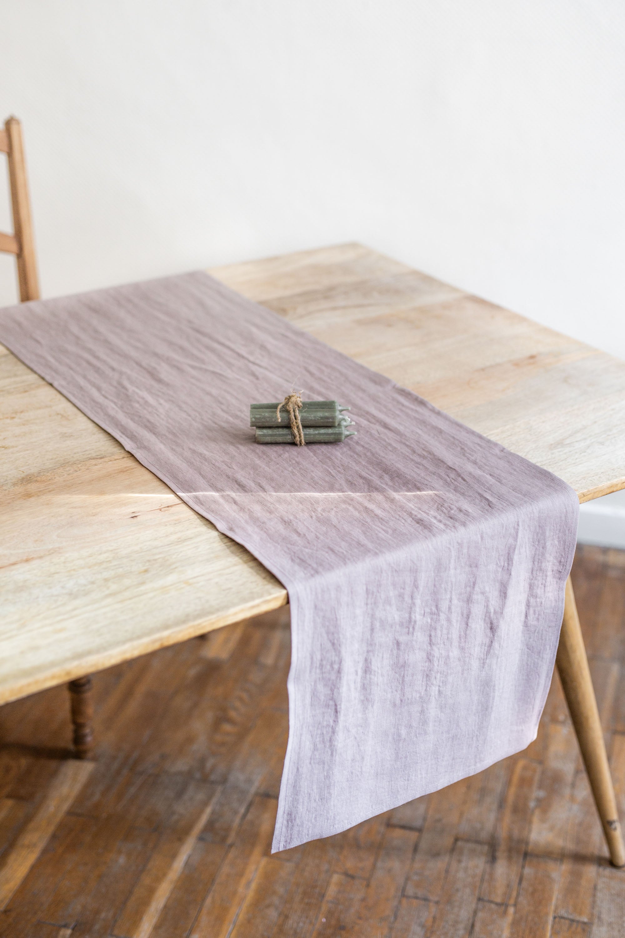 Linen table runner in Dusty Rose by AmourLinen