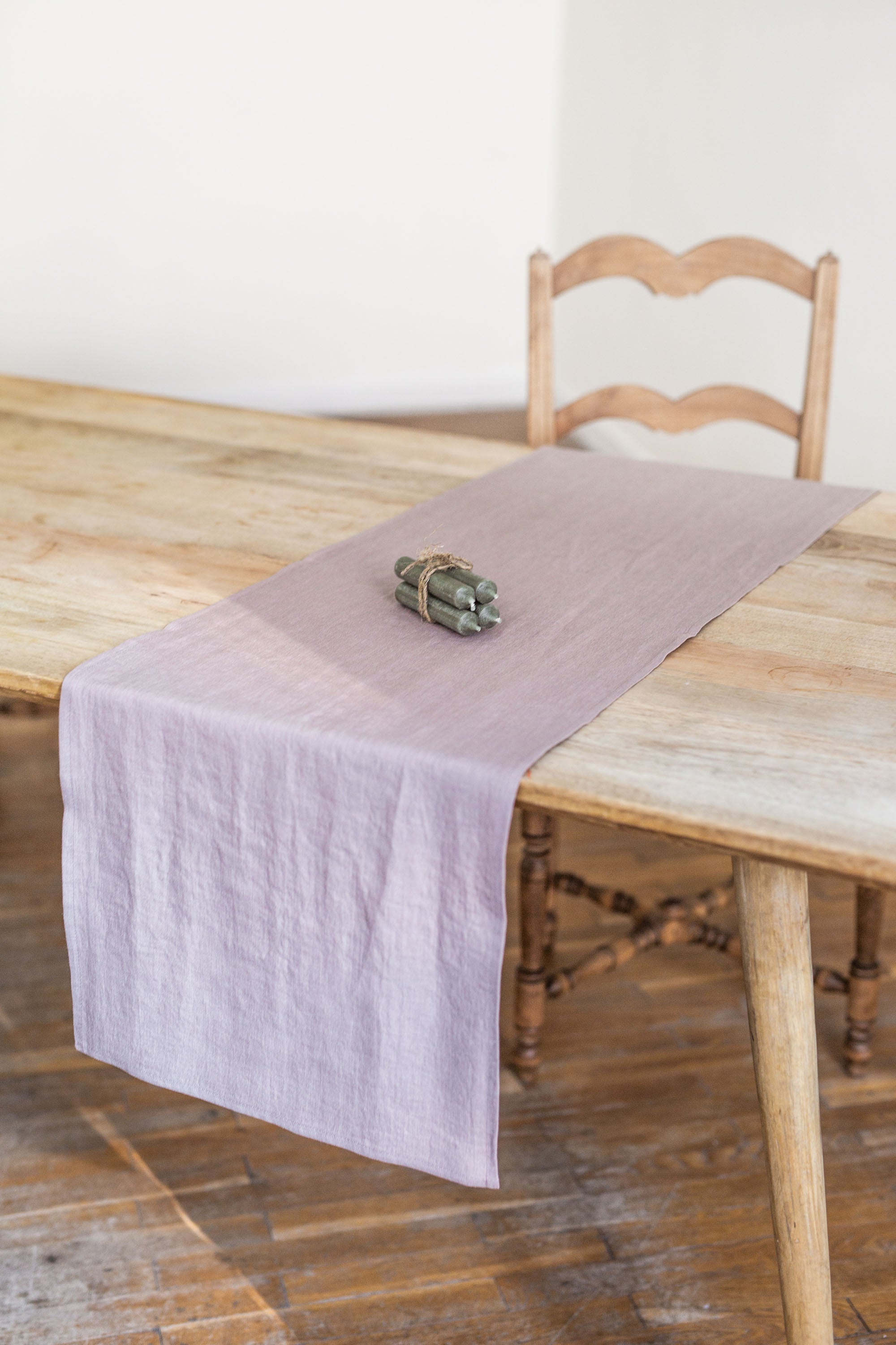 Linen table runner in Dusty Rose by AmourLinen