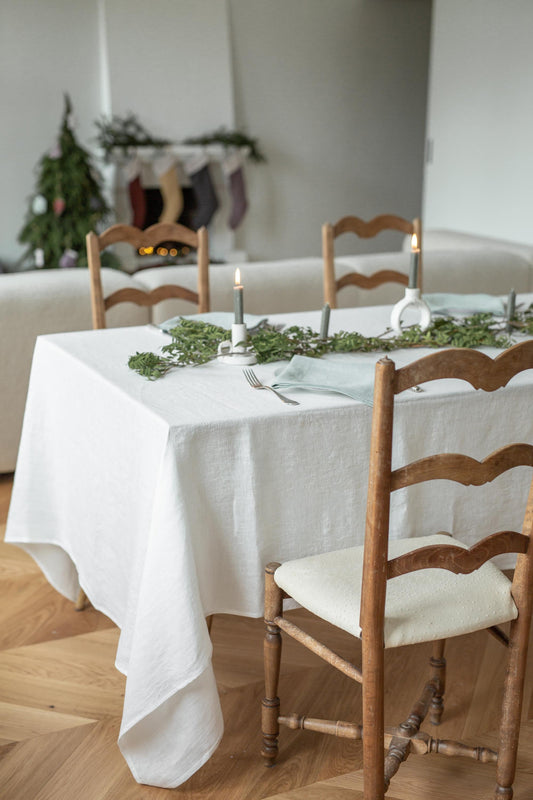 Linen tablecloth in White by AmourLinen