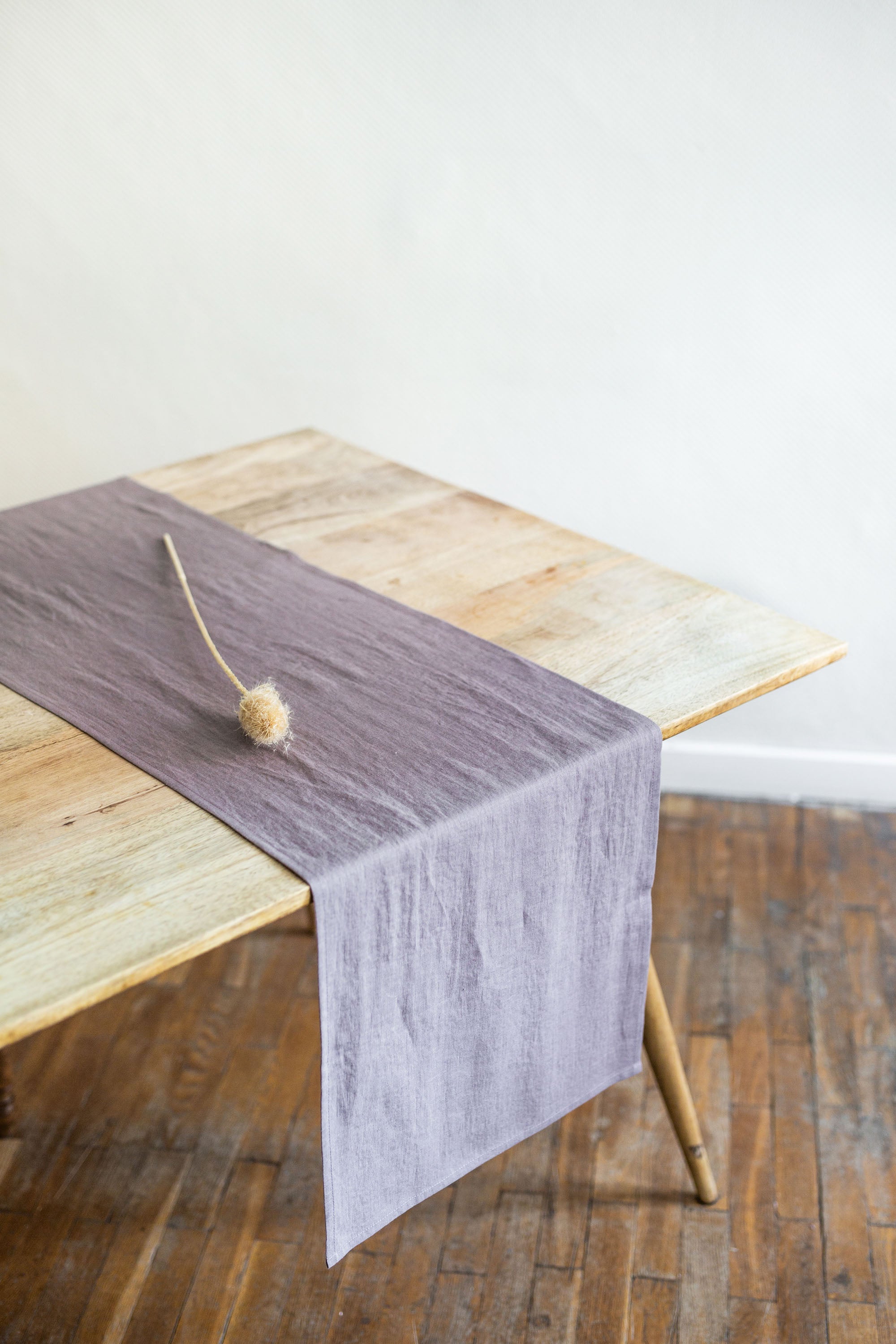 Linen table runner in Dusty Lavender by AmourLinen