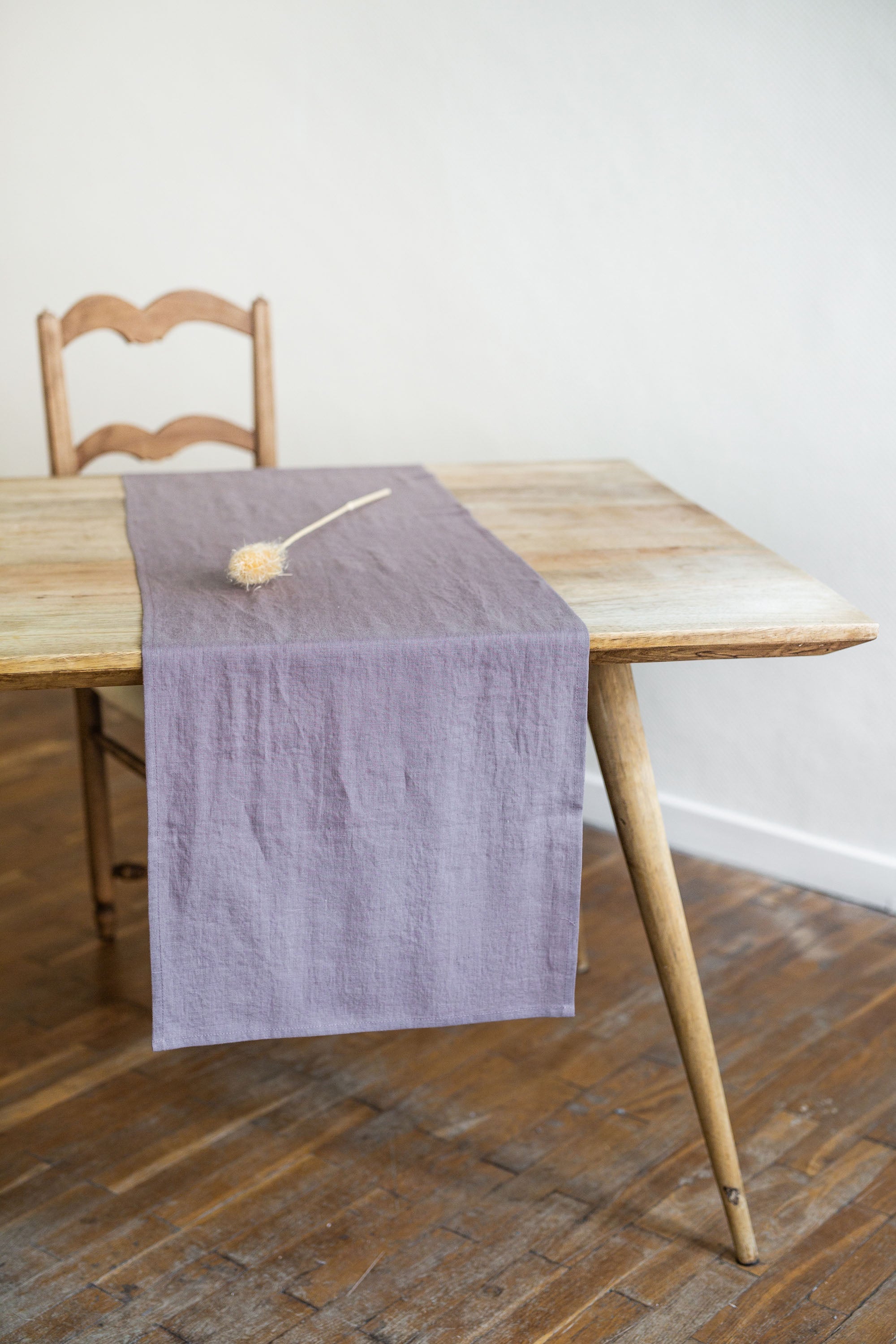 Linen table runner in Dusty Lavender by AmourLinen