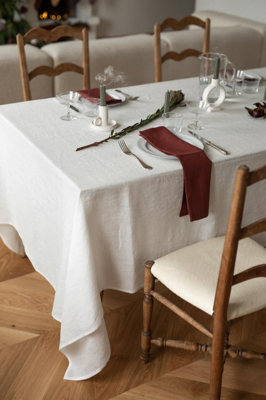 Linen tablecloth in White by AmourLinen