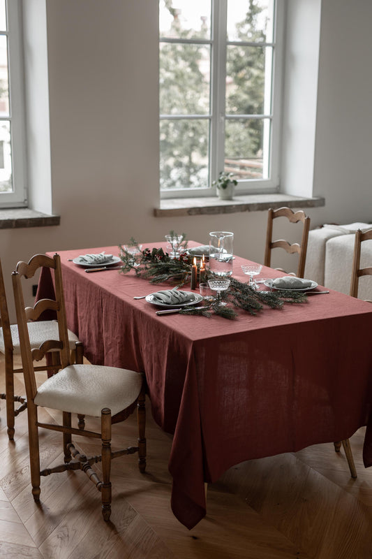 Linen tablecloth in Terracotta by AmourLinen