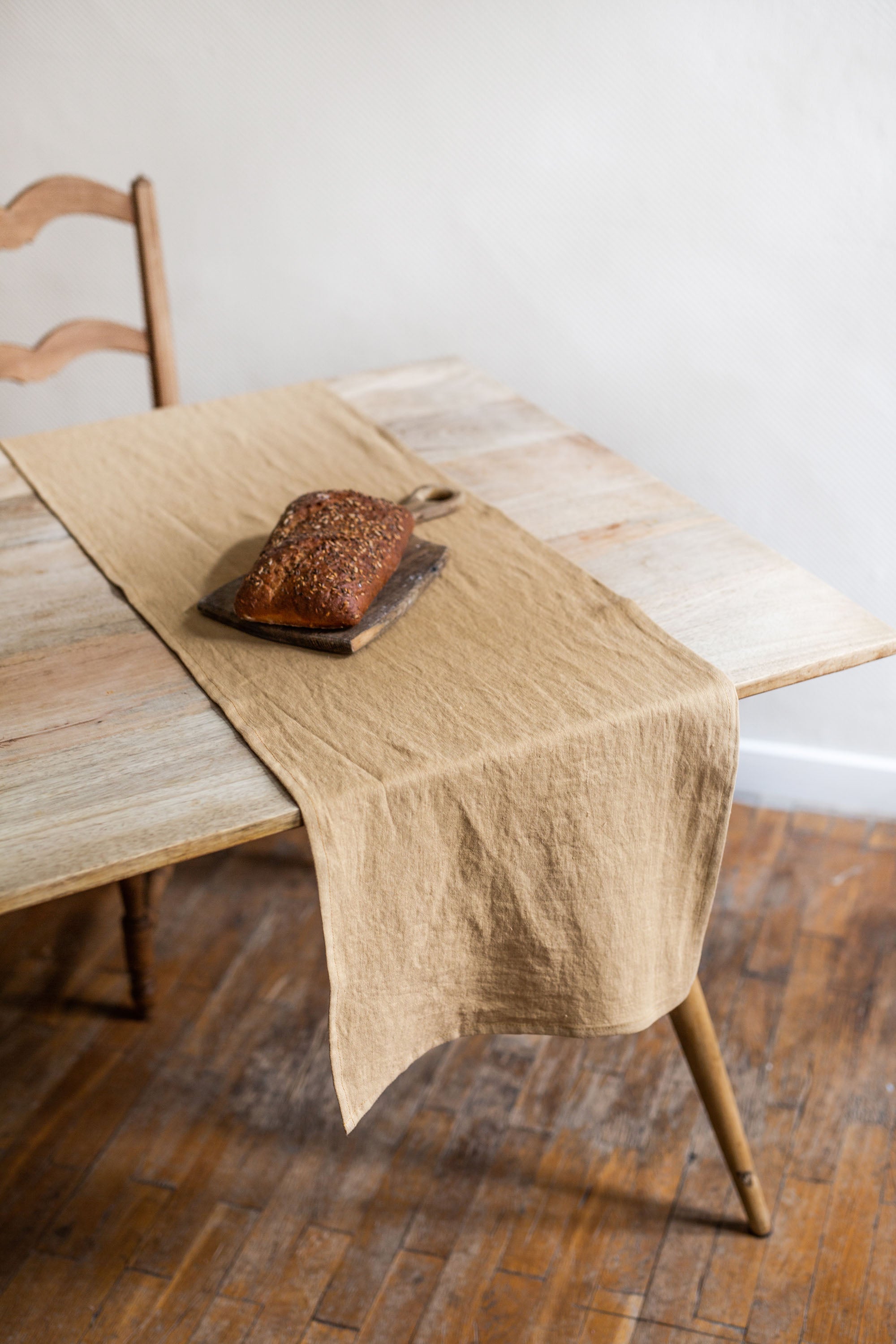 Linen table runner in Mustard by AmourLinen