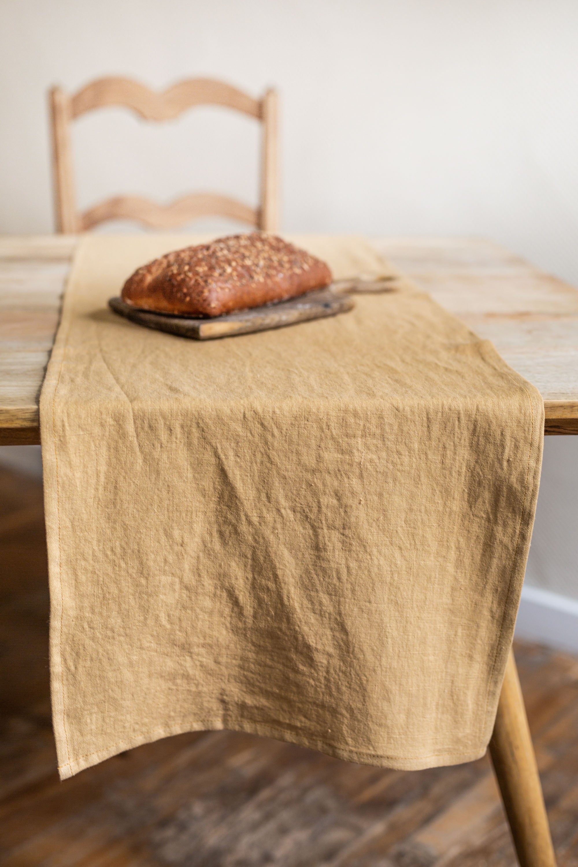 Linen table runner in Mustard by AmourLinen