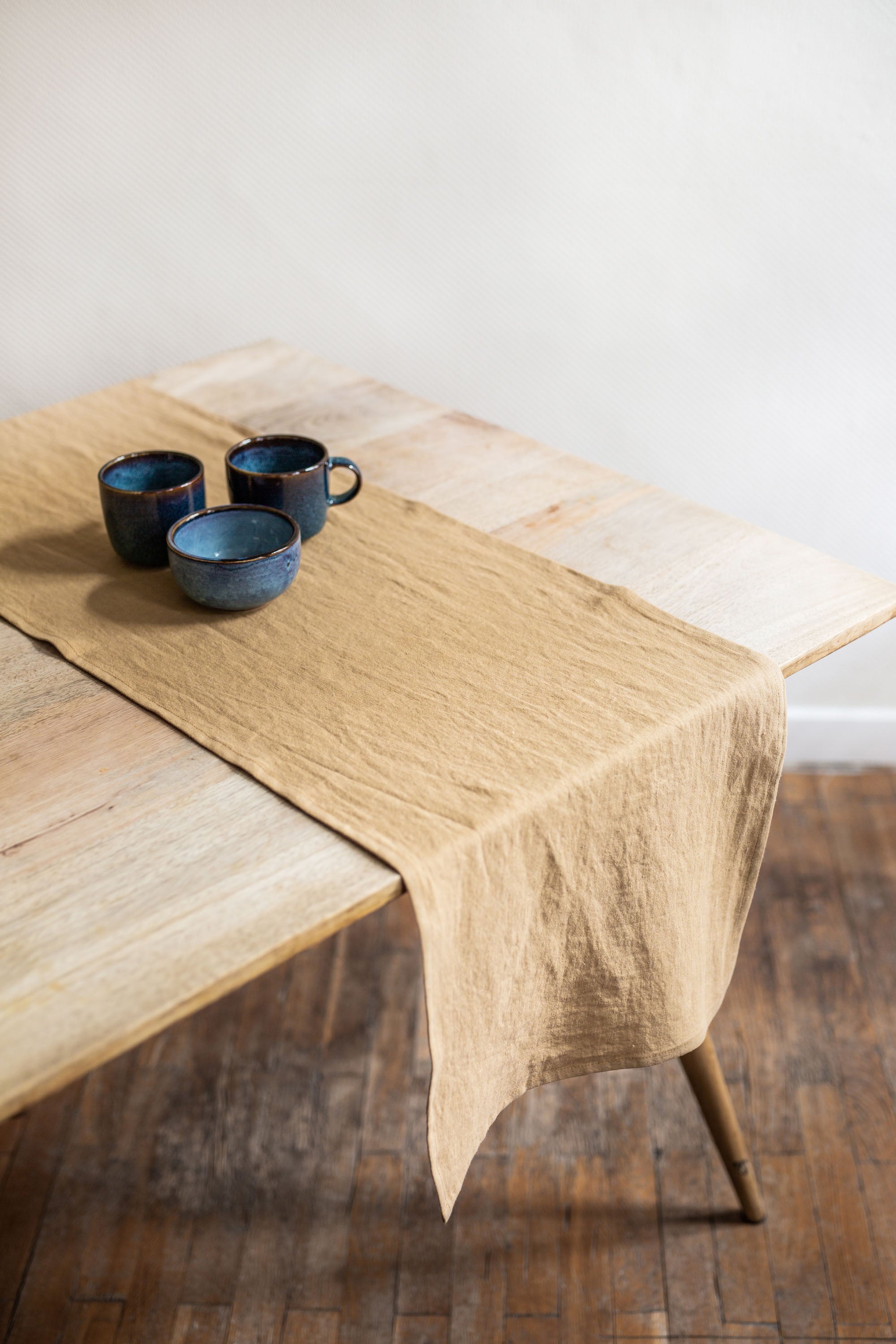 Linen table runner in Mustard by AmourLinen