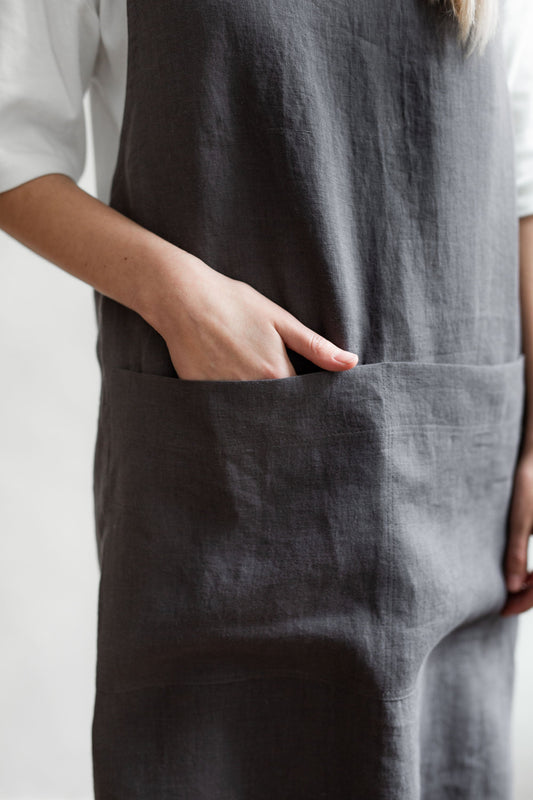 Pinafore linen apron by AmourLinen