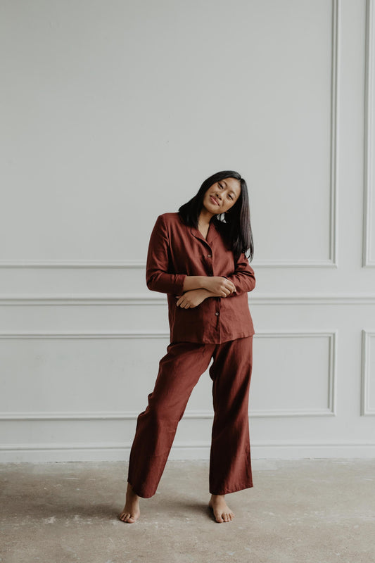 Long sleeve pajama set Nightly by AmourLinen