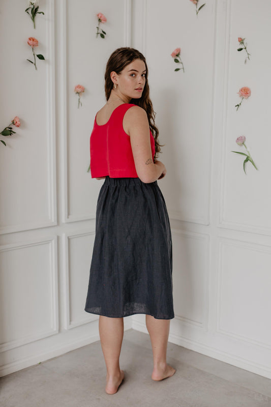 Mini linen crop top PIPPA by AmourLinen