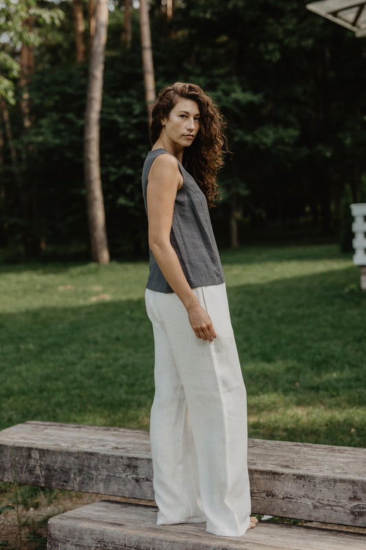 Oulu super long linen pants by AmourLinen