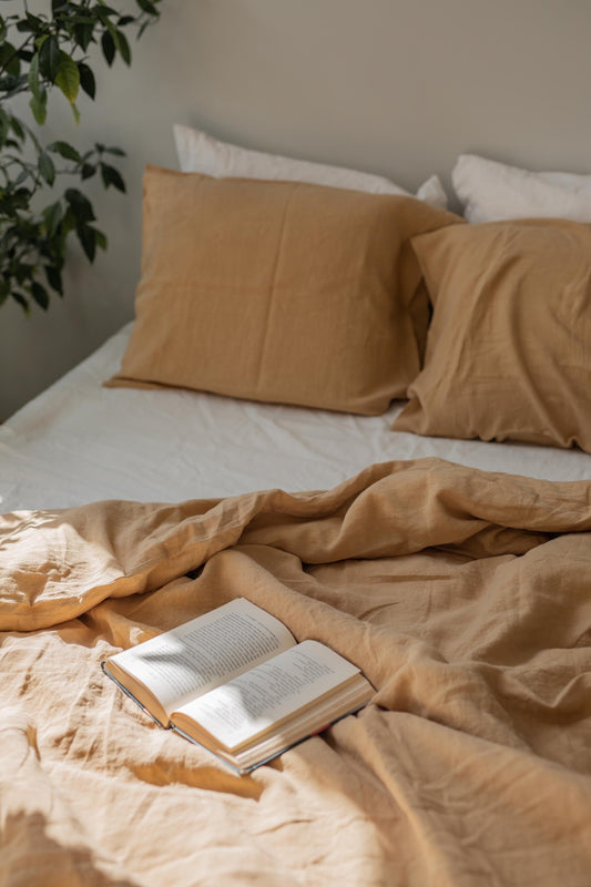 Linen bedding set in Mustard by AmourLinen