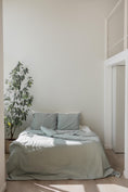 Load image into Gallery viewer, Linen duvet cover in Sage Green by AmourLinen
