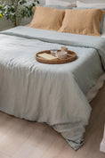 Load image into Gallery viewer, Linen duvet cover in Sage Green by AmourLinen
