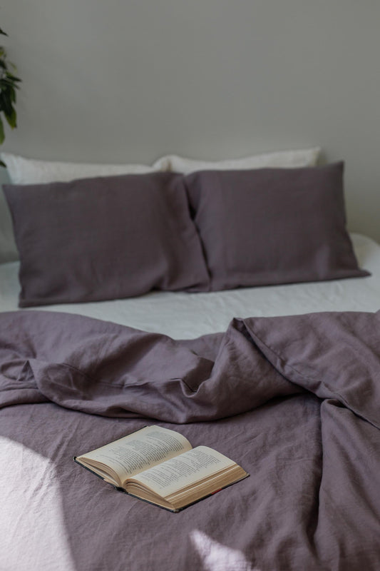 Linen duvet cover in Dusty Lavender by AmourLinen