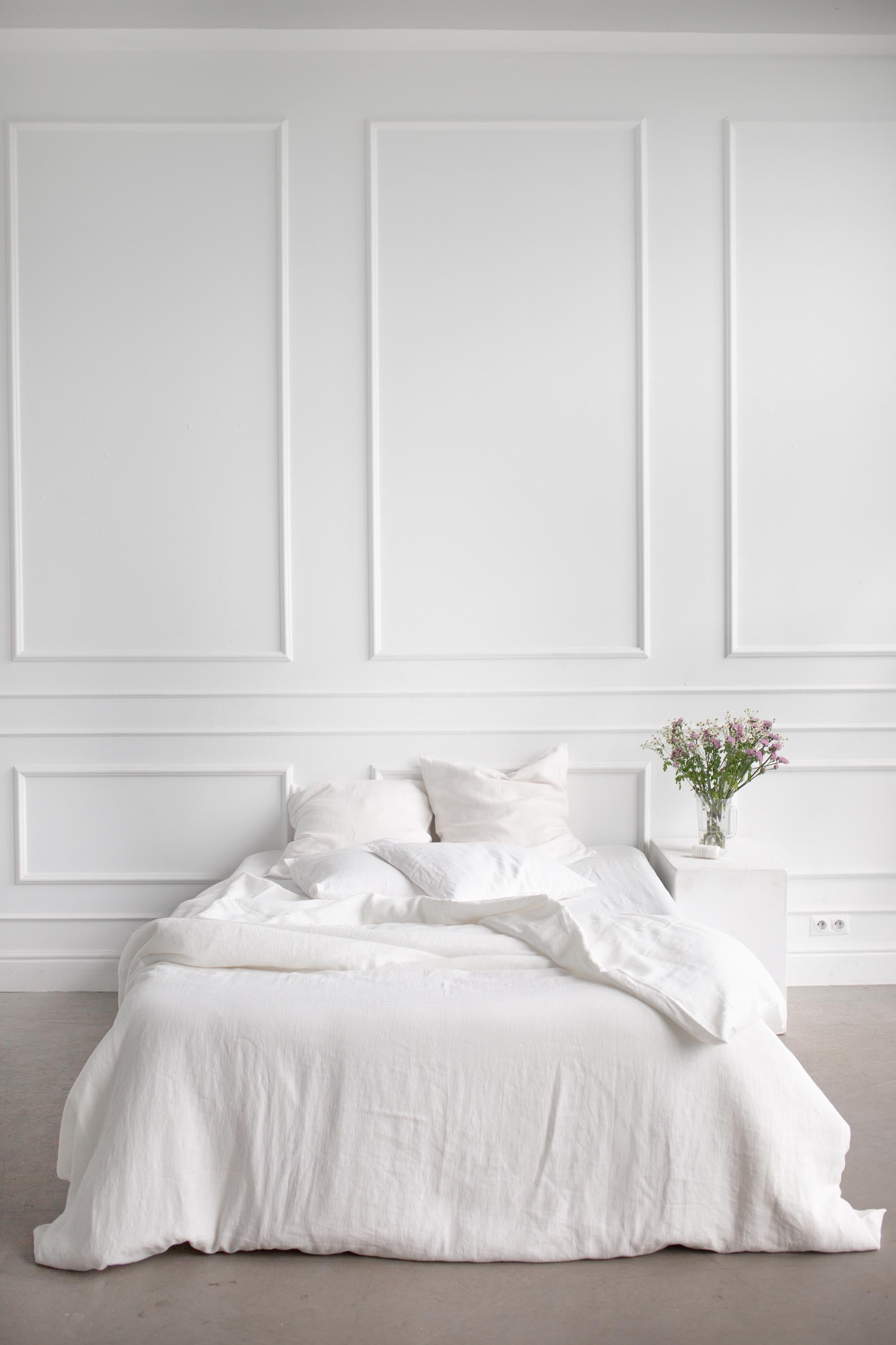 Linen bedding set in White by AmourLinen