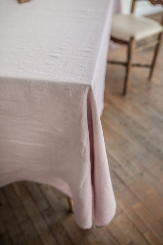 Linen tablecloth in Dusty Rose by AmourLinen