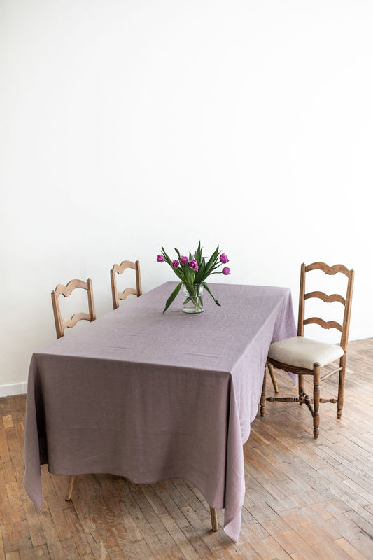 Linen tablecloth in Dusty Lavender by AmourLinen