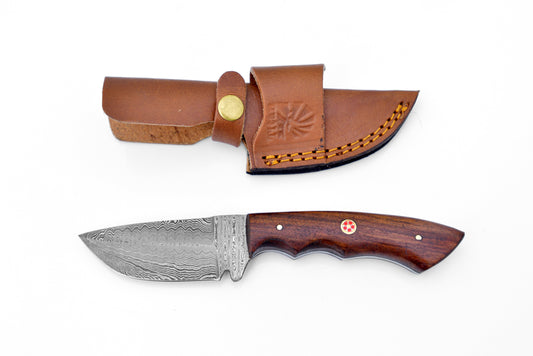 Hand forged knife, Damascus knife, Drop- Style blade, Black Walnut Scales Hunting knife by Titan Td-181 by Titan International