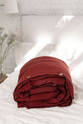 Load image into Gallery viewer, Linen duvet cover in Terracotta by AmourLinen
