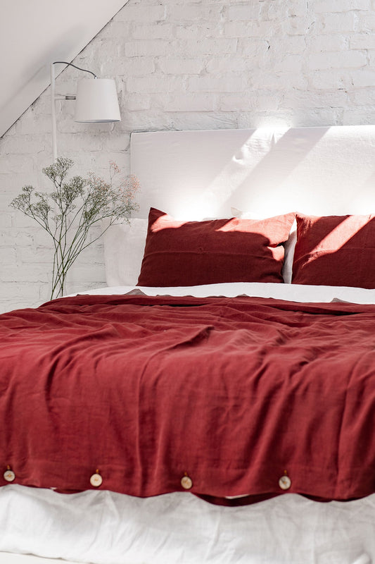 Linen duvet cover in Terracotta by AmourLinen