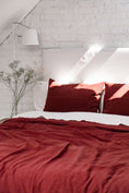 Load image into Gallery viewer, Linen duvet cover in Terracotta by AmourLinen
