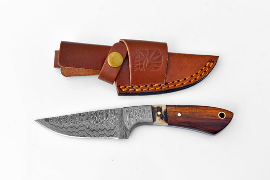 Damascus Steel Timberline Stag Horn EDC Knife by Titan TK-119 by Titan International