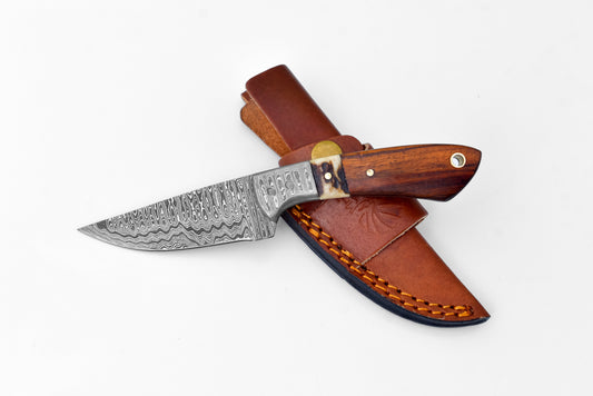 Damascus Steel Timberline Stag Horn EDC Knife by Titan TK-119 by Titan International