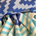 Load image into Gallery viewer, Merida Turkish Towel / Blanket - Blue by Eco Hilana
