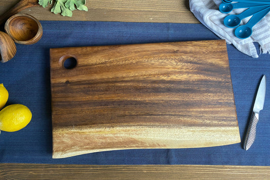 Medium Live Edge Square End Board with Hanging Hole by Tuckahoe Hardwoods