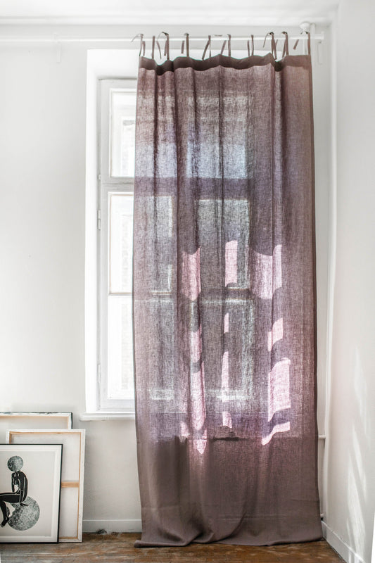 Tie top linen curtain by AmourLinen