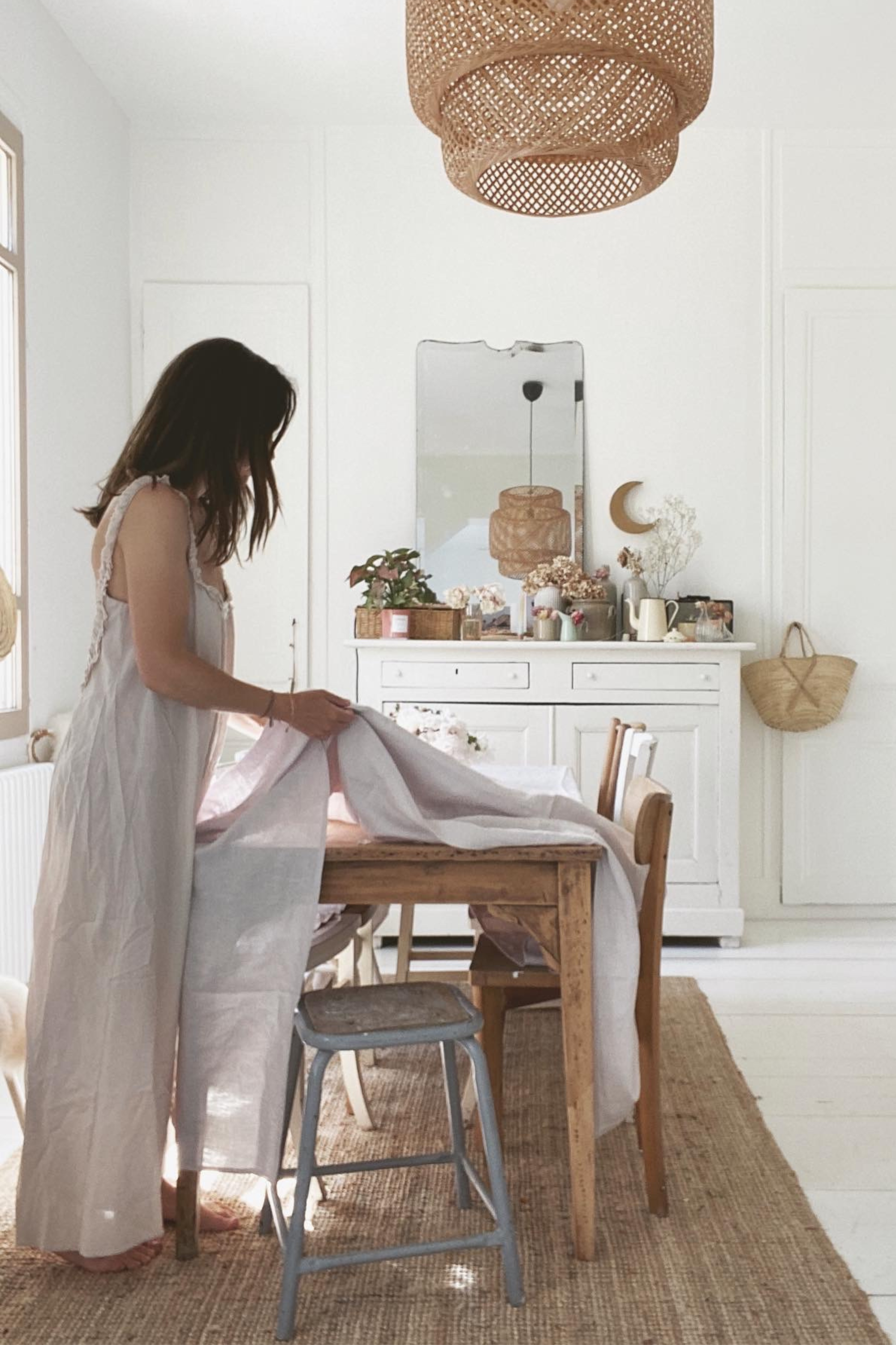 Linen tablecloth in Cream by AmourLinen