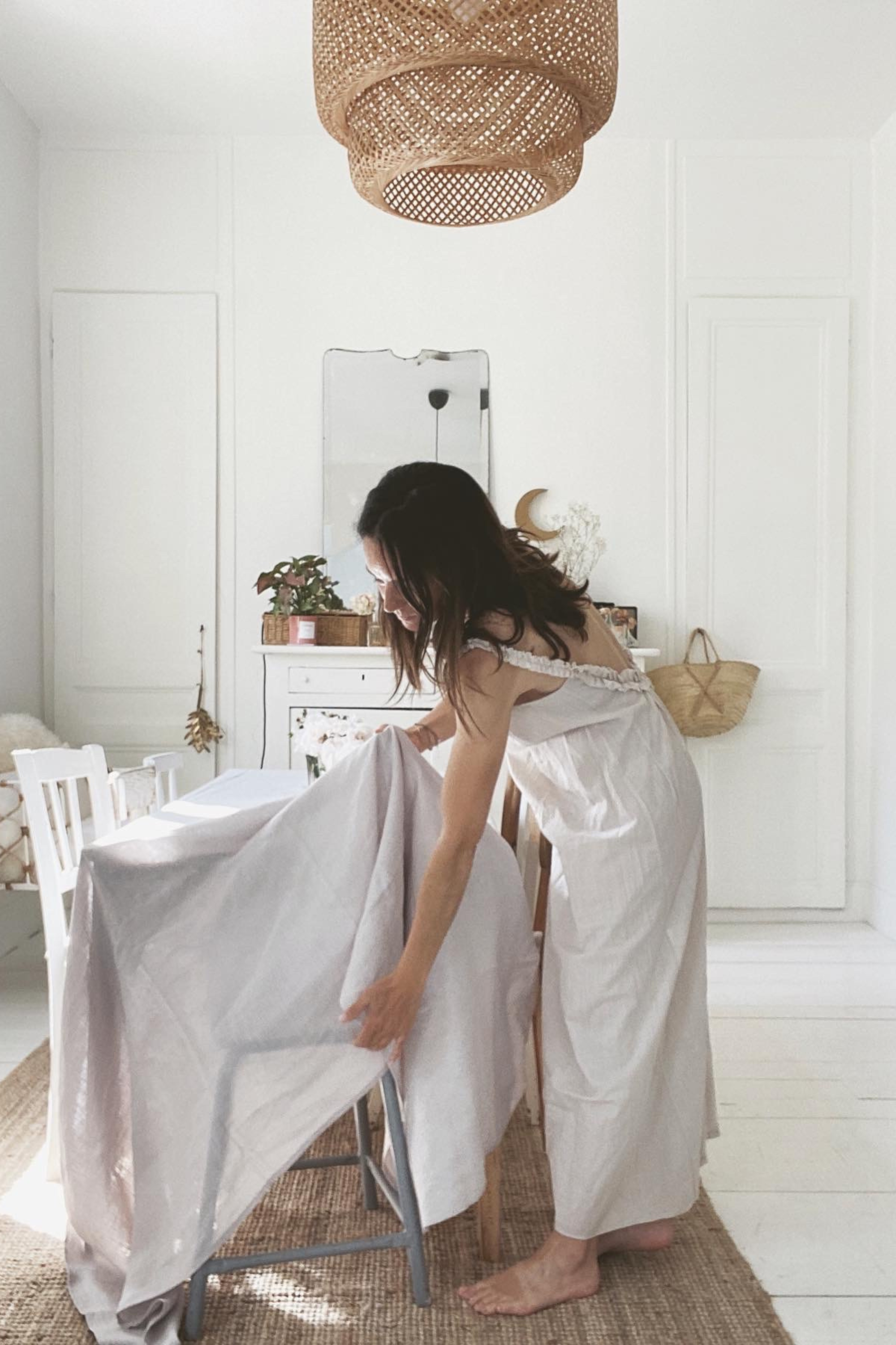 Linen tablecloth in Cream by AmourLinen