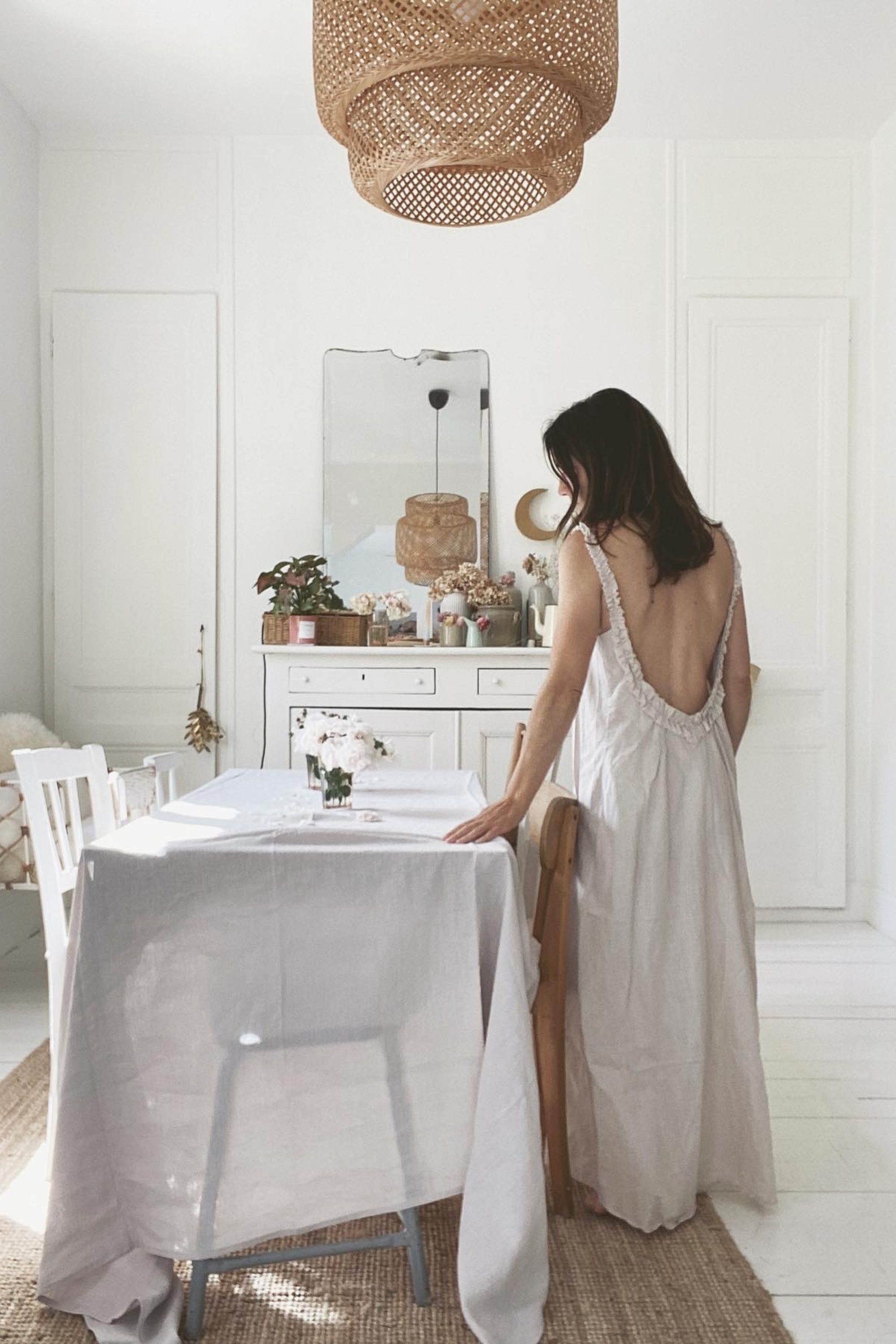 Linen tablecloth in Cream by AmourLinen