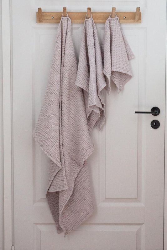 Linen waffle towel set by AmourLinen