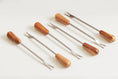 Load image into Gallery viewer, Italian Olivewood Aperitivo Forks - Set of 6 by Verve Culture
