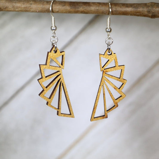 Art Deco Geometric Drop Dangle Earrings by Cate's Concepts, LLC