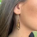 Load image into Gallery viewer, Art Nouveau Feather Wooden Dangle Earrings by Cate's Concepts, LLC
