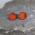 Load image into Gallery viewer, Basketball Wooden Dangle Earrings by Cate's Concepts, LLC
