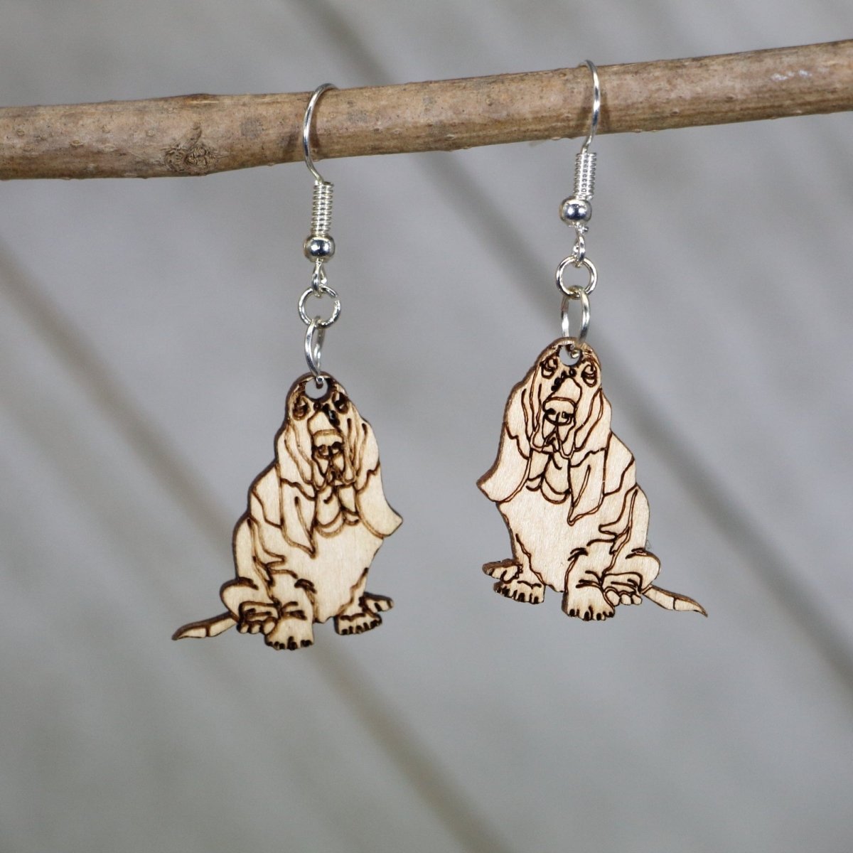 Bassett Hound Dangle Earrings by Cate's Concepts, LLC