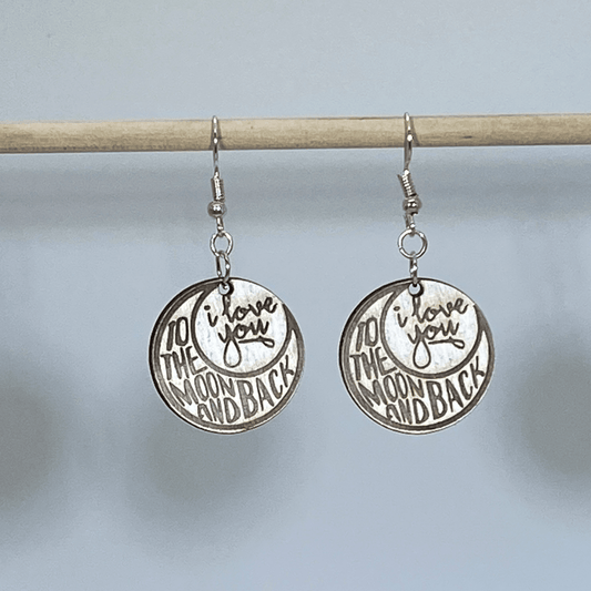 "I Love You to the Moon and Back" Earrings by Cate's Concepts, LLC