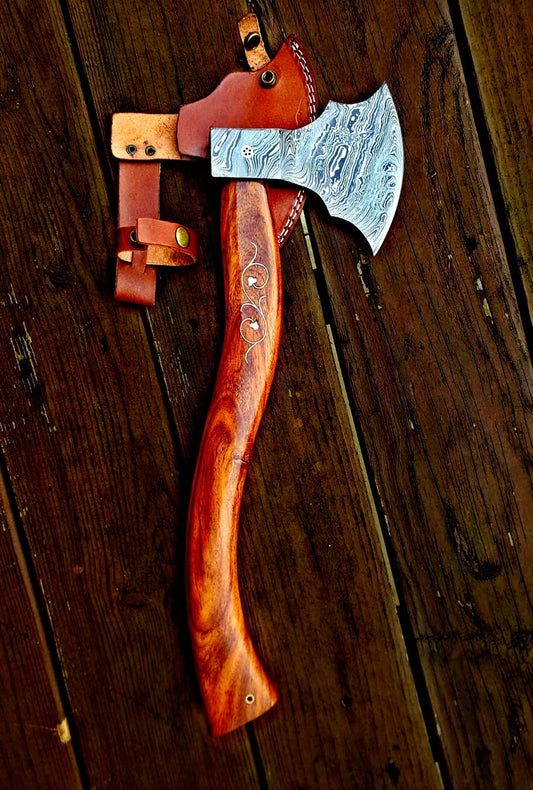 Damascus handmade custom Axe by Titan International Knives - Viking Style by Titan International